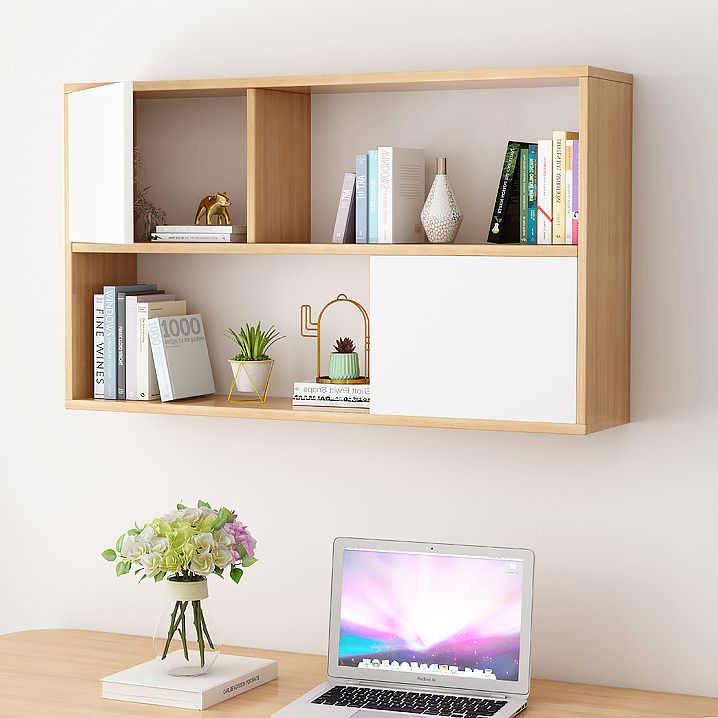 Modern Engineered Wood Bookcase, Geometric Bookshelf for Any Room, 25.5" H