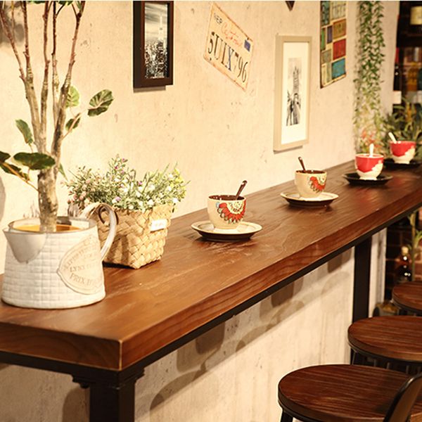 Tavolo da pranzo bar rettangolare tavolo da pranzo a barre contemporaneo con base di cavalletto in metallo