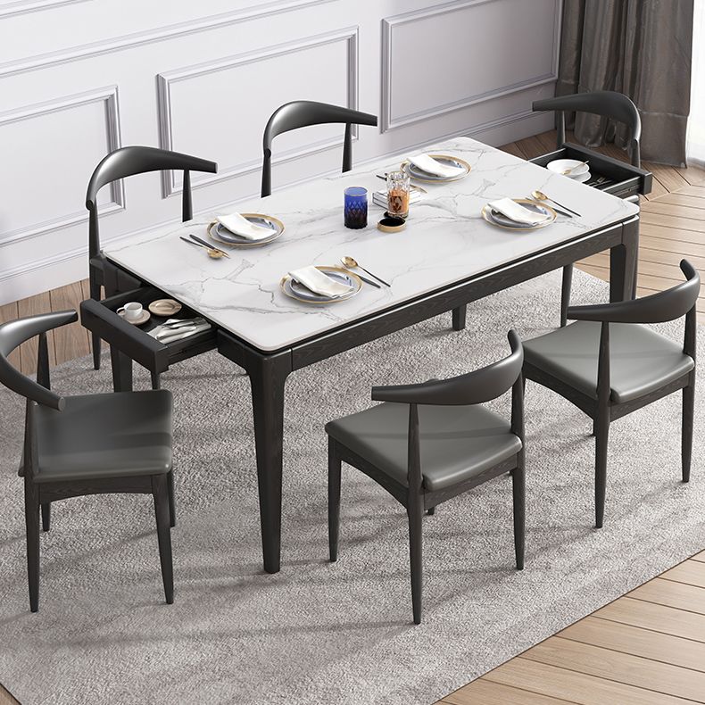 Modern Style Home Sintered Stone Dining Table Rectangle Shape Table with Ash Wood Base Clearhalo ' dining_table' 'Dining Tables & Seating' 'Dining Tables' 'furn' 'furn_dining_table' 'Furniture' 'furniture_dining_table' 'Kitchen & Dining Furniture' 'kitchen&dining_furn' 'kitchen' 'kitchen_dining_table' 1200x1200_753f0ba0-b7e9-4742-8545-095c93591338