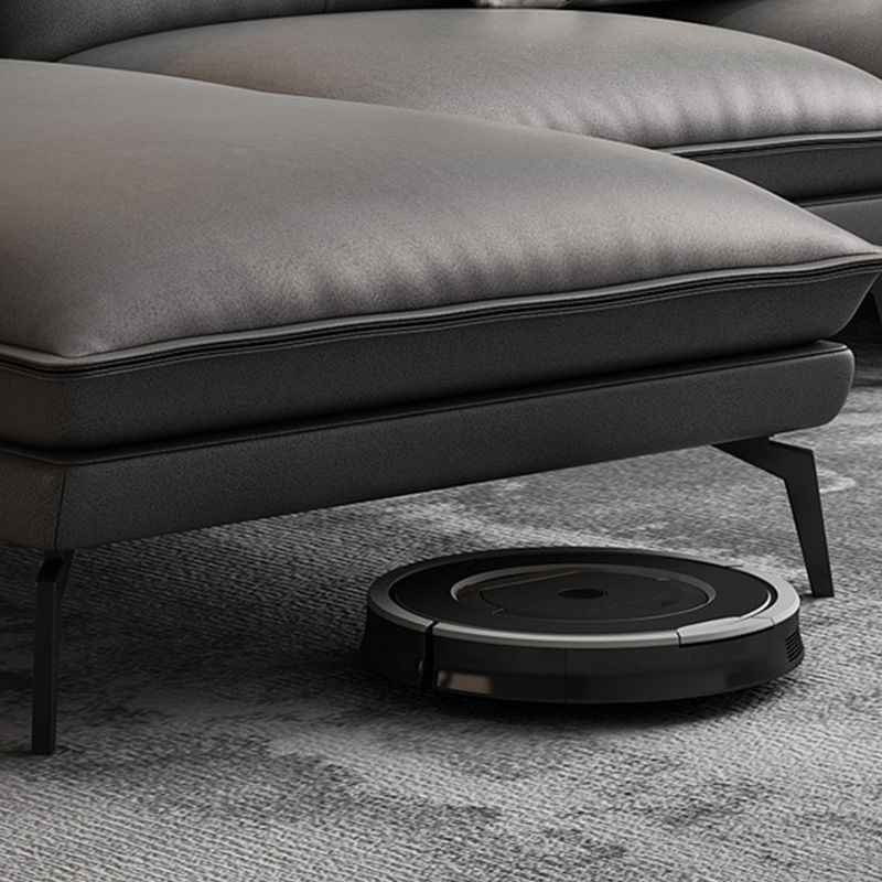 Modern Sofa & Chaise 4-seat Faux Leather Flared Arm Sectional