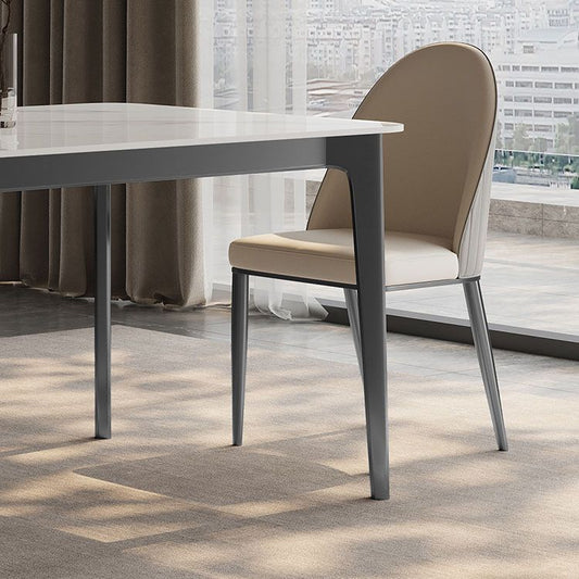 Glam Dining Room Side Chair Metal Legs Parsons Dining Armless Chair