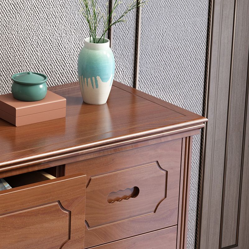 Cofre de acento contemporáneo con 6 cajones cerrados suaves en madera de goma