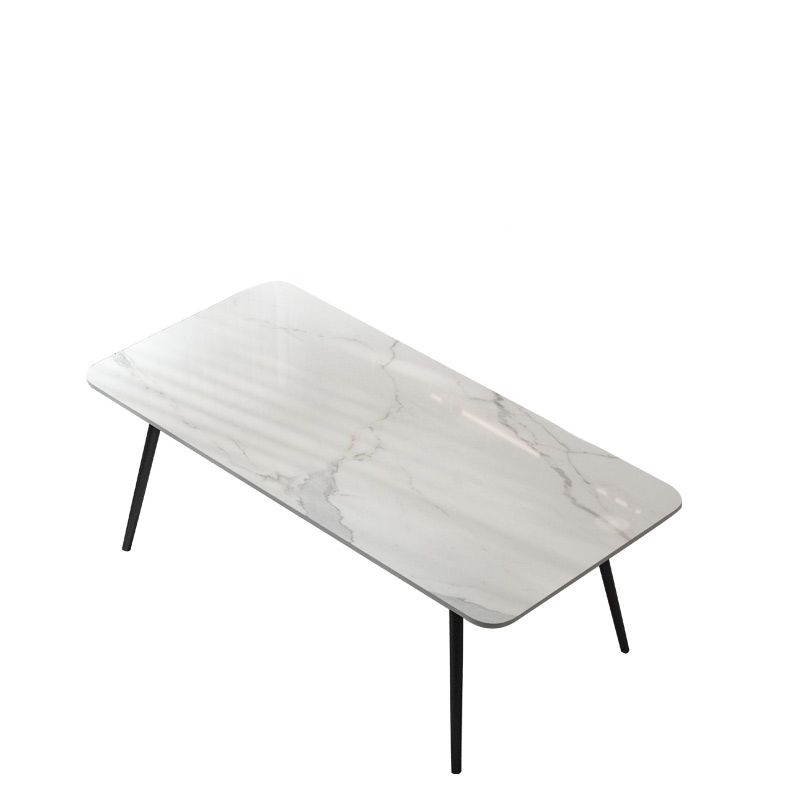 Industrial Iron Legs Dining Table Rectangle Stone Dining Table for Kitchen Clearhalo 'Dining Tables & Seating' 'Dining Tables' 'dining_table' 'furn' 'furn_dining_table' 'Furniture' 'Kitchen & Dining Furniture' 1200x1200_7541c22e-6bf0-45ce-9d8b-d59e7f8e0436