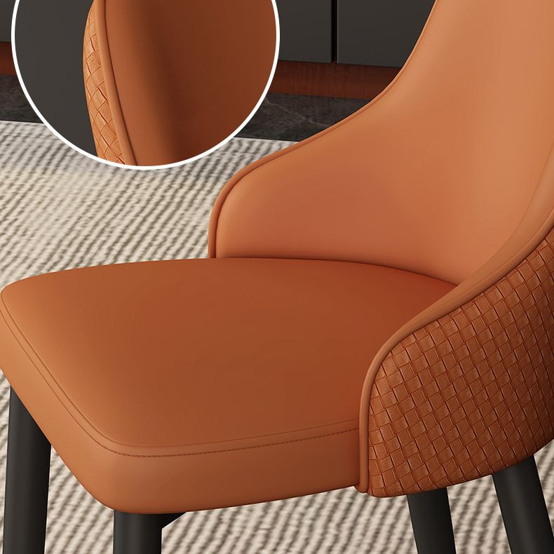 Faux Leather Dining Chair Industrial Style Parsons Side Chair