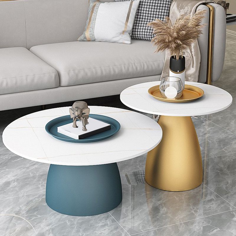 Tavolino moderno di ferro/pietra moderno di metà secolo diafallo 23,6 "/31,5"