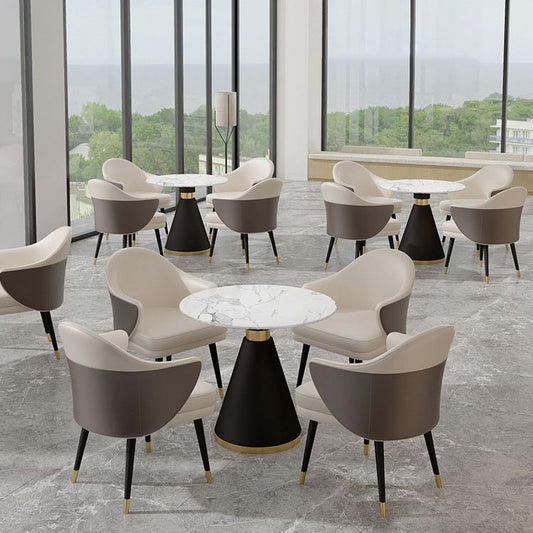 Modern Style Sintered Stone White Dining Room Set with Round Table Formal Dining Table Furniture Clearhalo 'Dining Room Sets' 'Dining Tables & Seating' 'dining_room_set' 'furn' 'furn_dining_room_set' 'Furniture' 'furniture_dining_room_set' 'Kitchen & Dining Furniture' 'kitchen&dining_furn' 'kitchen' 1200x1200_754423d5-45d4-4d2d-9067-d3fb19da8925
