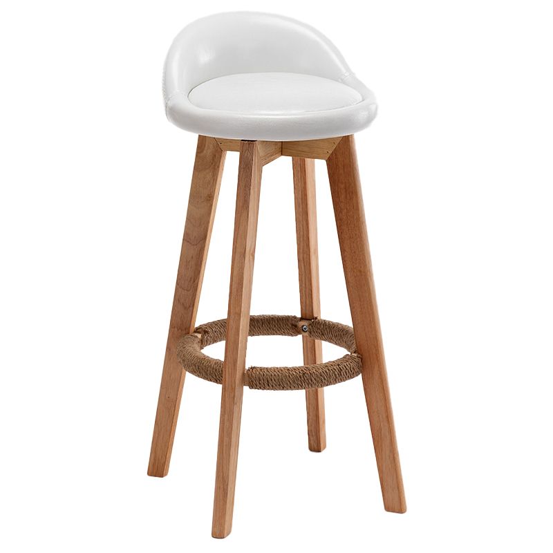 Nordic Wood Swivel Barstool Low Back Indoor Tall Stool with Upholstered Clearhalo 'Bar Furniture' 'Bar Stools' 'bar_stools' 'furn' 'furn_bar_stools' 'furniture_bar_stools' 'Kitchen & Dining Furniture' 'kitchen&dining_furn' 'kitchen' 'kitchen_furn' Furniture' 1200x1200_75446f7d-0150-413f-a276-12d0edba4510