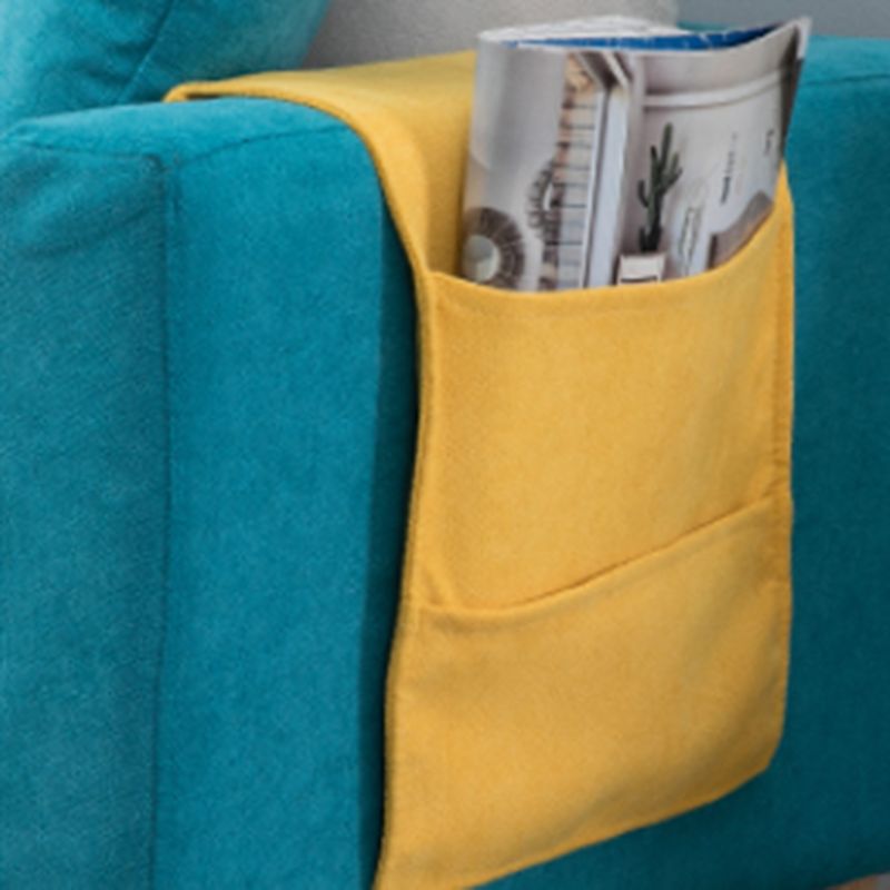 Scandinavian Sofa with 2 Pillows Square Arm Living Room Fabric Seating