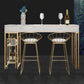 Ensemble de Table de pub de Style Glam, ensemble de comptoir en pierre rectangulaire de 1/3 pièces pour salle à manger