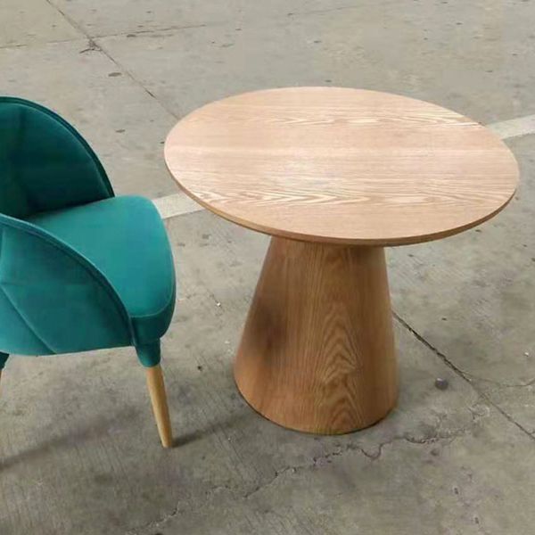 Vast hout geen pijnlijke moderne voetstuk ronde salontafel