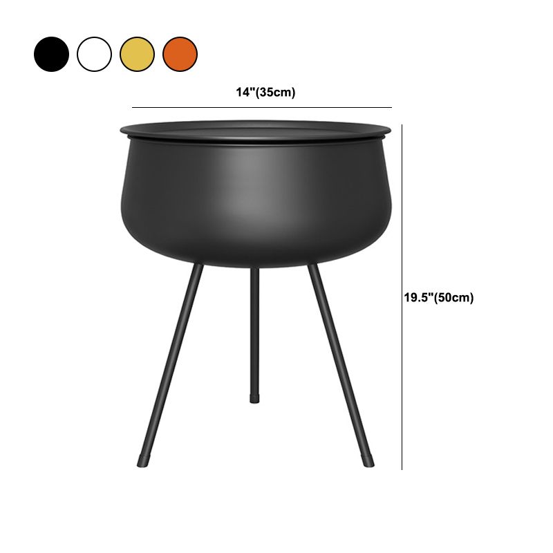 Tavolino in metallo rotondo in metallo rotondo alto 26,5 "Tavolo da gambe 3 gambe