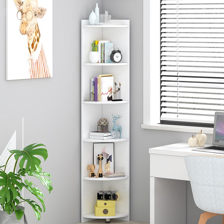 Modern Engineered Wood Bookshelf Corner Book Shelf for Living Room