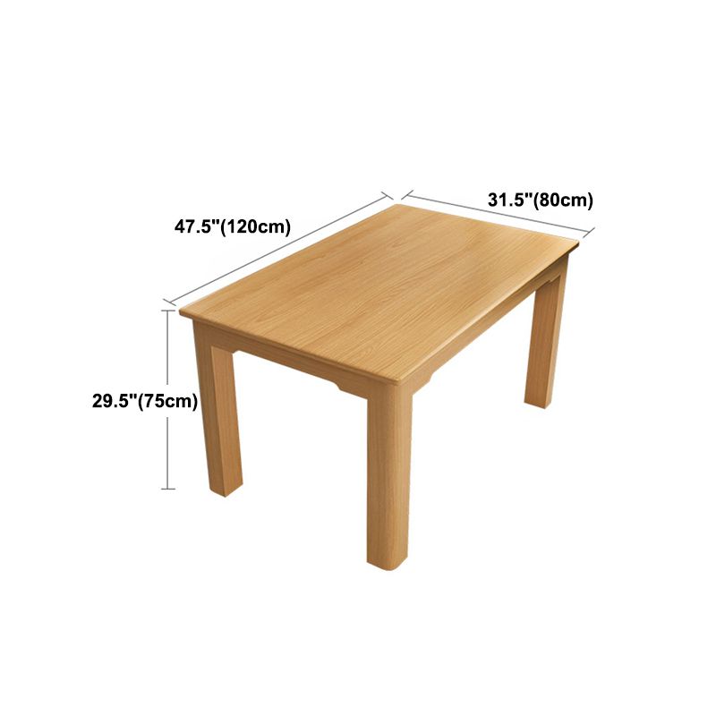 Mid-Century Modern Solid Wood Dining Table Beech Wood Top Table with 4 Legs Clearhalo ' dining_table' 'Dining Tables & Seating' 'Dining Tables' 'furn' 'furn_dining_table' 'Furniture' 'furniture_dining_table' 'Kitchen & Dining Furniture' 'kitchen&dining_furn' 'kitchen' 'kitchen_dining_table' 1200x1200_7545e838-152c-499e-8a18-97d5be7f00cd