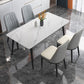 Fixed Sintered Stone Top Dining Furniture with 4 Legs Base Dining Table Sets for Home Clearhalo 'Dining Room Sets' 'Dining Tables & Seating' 'dining_room_set' 'Furniture' 'furniture_dining_room_set' 'Kitchen & Dining Furniture' 'kitchen&dining_furn' 'kitchen' 1200x1200_7546af3f-4aee-429e-a0eb-6fd6631fc1fe