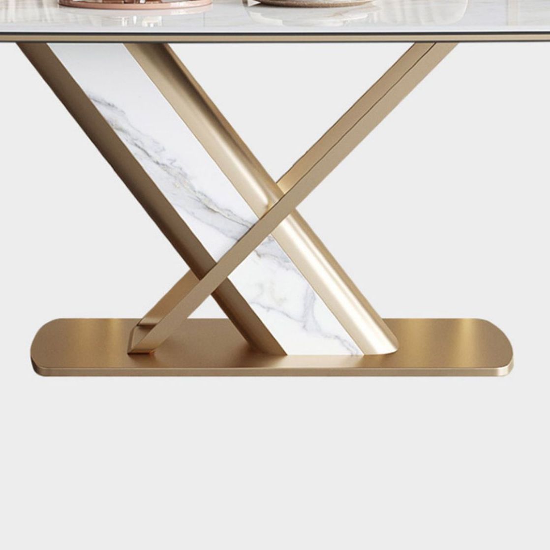 デザイナースタイル1/4/5/6/7ピース長方形ダイニングセット焼結ストーントップダイニングテーブルセット