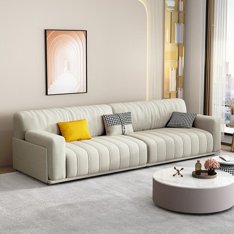 Sofa de bras carré de tissu avec oreillers Siège standard en blanc