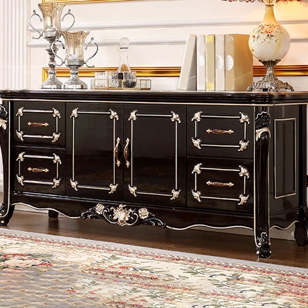 Glam Style Sideboard Wood Sideboard with Door and Drawer for Living Room Clearhalo 'buffet_sideboard' 'Buffets & Sideboards' 'furn' 'furn_buffet_sideboard' 'Furniture' 'Kitchen & Dining Furniture' 1200x1200_75495677-4637-4ffe-b7f8-5be0c326948a