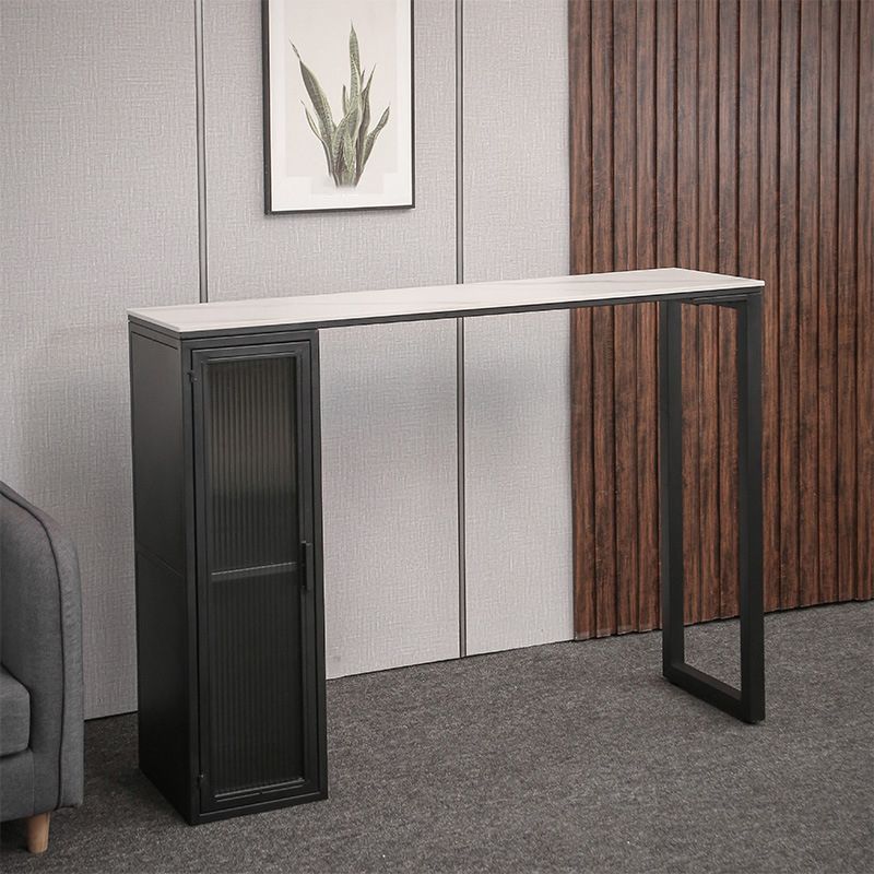 Modern Stone Pub Bar Table Indoor Event and Cocktail Table with Storage Clearhalo 'Bar Furniture' 'Bar Tables' 'bar_tables' 'furn' 'furn_bar_tables' 'Furniture' 'furniture_bar_tables' 'Kitchen & Dining Furniture' 1200x1200_7549a5e8-0535-426f-a5bb-08c8d10c6c5f
