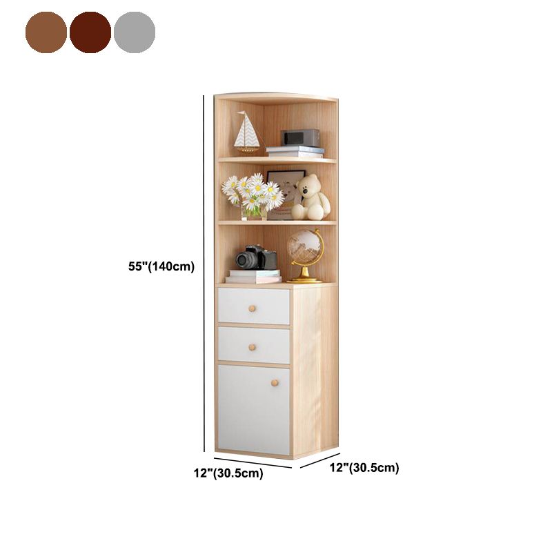 Libro de madera moderno de ingeniería Establecería en la esquina estantería vertical estantería para dormitorio