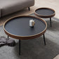 Round Wooden Coffee Table Black Tray Top Cocktail Table with 4 Legs Clearhalo 'Coffee & Accent Tables' 'Coffee Tables' 'coffee_tables' 'furn' 'furn_coffee_tables' 'Furniture' 'Living Room Furniture' 1200x1200_754b52f0-1237-4488-922c-185152f29aff