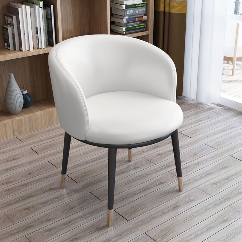Faux Leather Contemporary Dining Chair with 4 Legs Matte Finish Solid Back Chair Clearhalo 'Dining Chairs' 'Dining Tables & Seating' 'dining_chair' 'furn' 'furn_dining_chair' 'Furniture' 'furniture_dining_chair' 'Kitchen & Dining Furniture' 1200x1200_754cc950-5026-4a05-a7bb-ede1c2f582af