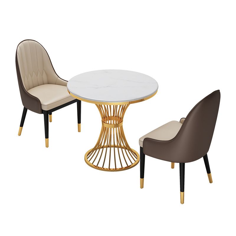 Scandinavian Sintered Stone Dining Room Set Standard Height with Gold Base Dining Furniture Clearhalo 'Dining Room Sets' 'Dining Tables & Seating' 'dining_room_set' 'furn' 'furn_dining_room_set' 'Furniture' 'furniture_dining_room_set' 'Kitchen & Dining Furniture' 'kitchen&dining_furn' 'kitchen' 1200x1200_754e00ba-fba2-4eee-b528-95bb612685ef