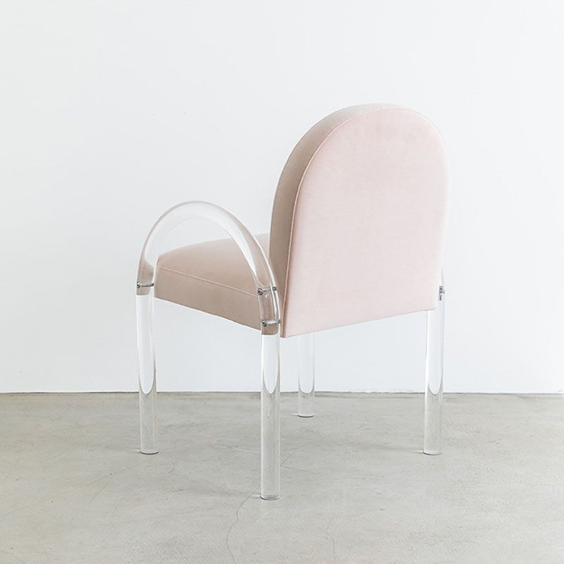 Velvet Matte Finish Dining Chair Designer Style Home Solid Back Arm Chair Clearhalo 'Dining Chairs' 'Dining Tables & Seating' 'dining_chair' 'furn' 'furn_dining_chair' 'Furniture' 'Kitchen & Dining Furniture' 1200x1200_754e7bc9-209b-4c2f-af5f-0bbf08966656