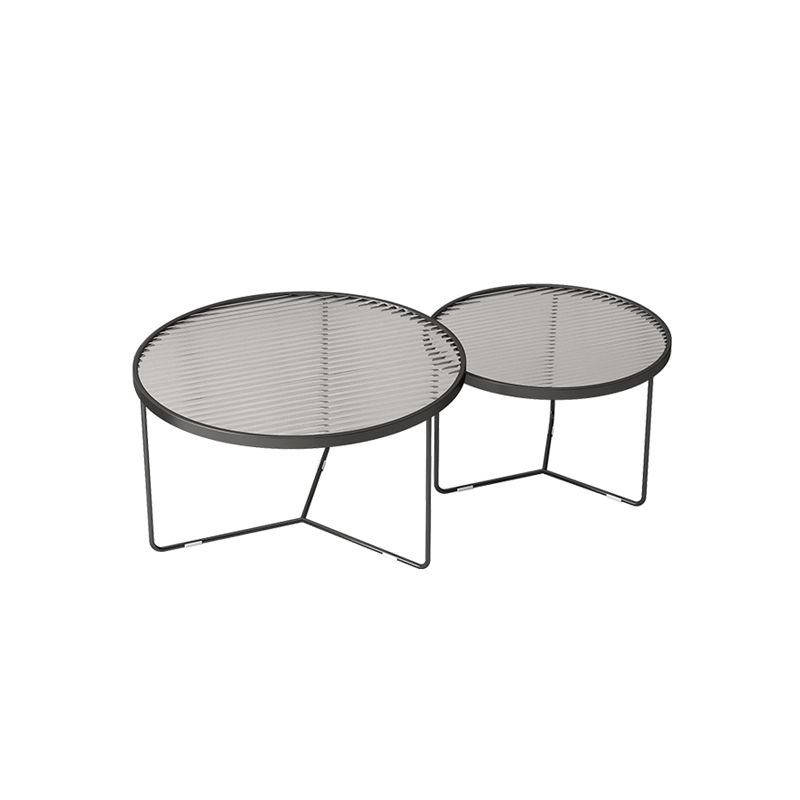Trestle 2 Nesting Coffee Table Modern Tempered Glass 18'' Coffee Table Set Clearhalo 'Coffee & Accent Tables' 'Coffee Tables' 'coffee_tables' 'furn' 'furn_coffee_tables' 'Furniture' 'furniture_coffee_tables' 'Living Room Furniture' 1200x1200_75540b11-be45-492b-b25d-e3c185fa4cd8
