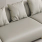 Glam Sloped Arm Sofa with Pillows Genuine Leather Sofa in Gray Clearhalo 'furn' 'furn_sectionals' 'Furniture' 'Living Room Furniture' 'Sectionals' 1200x1200_75544830-9687-488b-b085-90f9445f6917