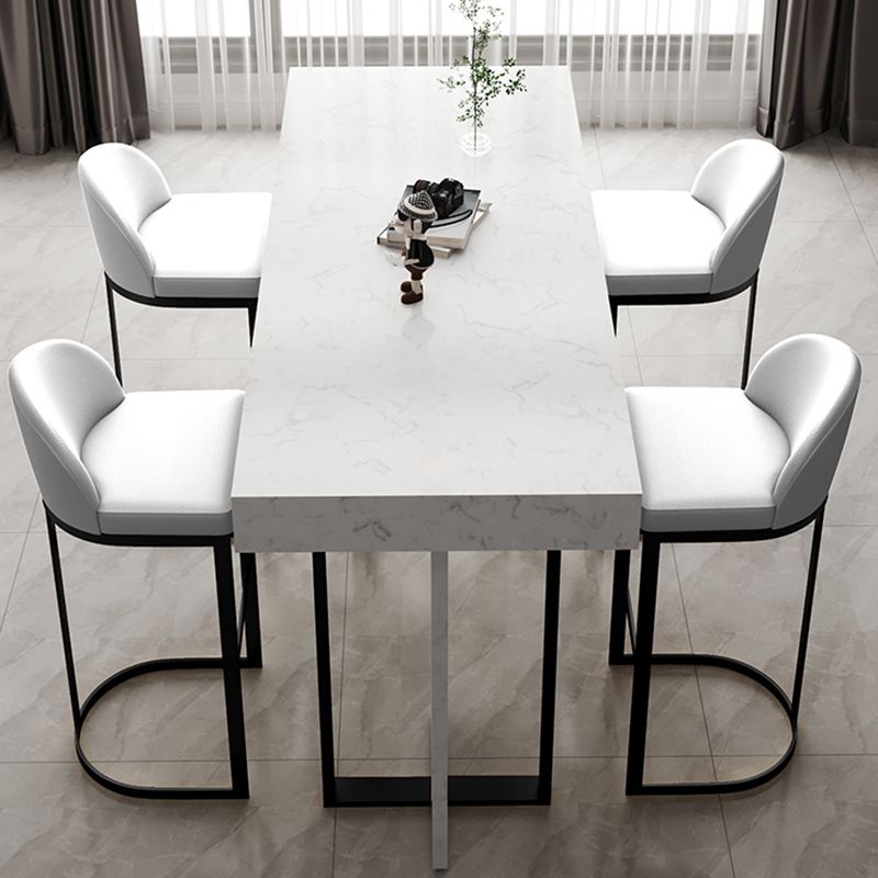 Modern Bar Table Set 1/2/5 Pcs Faux Marble Rectangular Bar Set for Indoor Clearhalo 'Bar Furniture' 'furn' 'furn_home_bar_bar_sets' 'Furniture' 'Home Bars & Bar Sets' 'home_bar_bar_sets' 'Kitchen & Dining Furniture' 1200x1200_7556d092-cdf2-4d5c-b554-4e9b5a6c935d