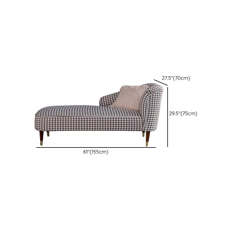 Chaise contemporaine à un bras, bras ronds, pied-de-poule pour le salon