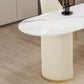 Metal Traditional Luxury Free Form Indoor Table Sintered Stone Table for Kitchen Clearhalo ' dining_table' 'Dining Tables & Seating' 'Dining Tables' 'furn' 'furn_dining_table' 'Furniture' 'furniture_dining_table' 'Kitchen & Dining Furniture' 'kitchen&dining_furn' 'kitchen' 'kitchen_dining_table' 1200x1200_7559d734-b637-4b43-a49b-791e6f0af00a