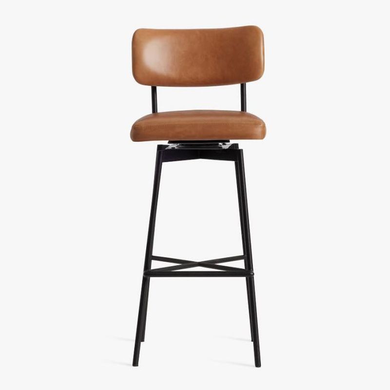 Lage rug dineren krukken gestoffeerde barkrukken met metalen basis