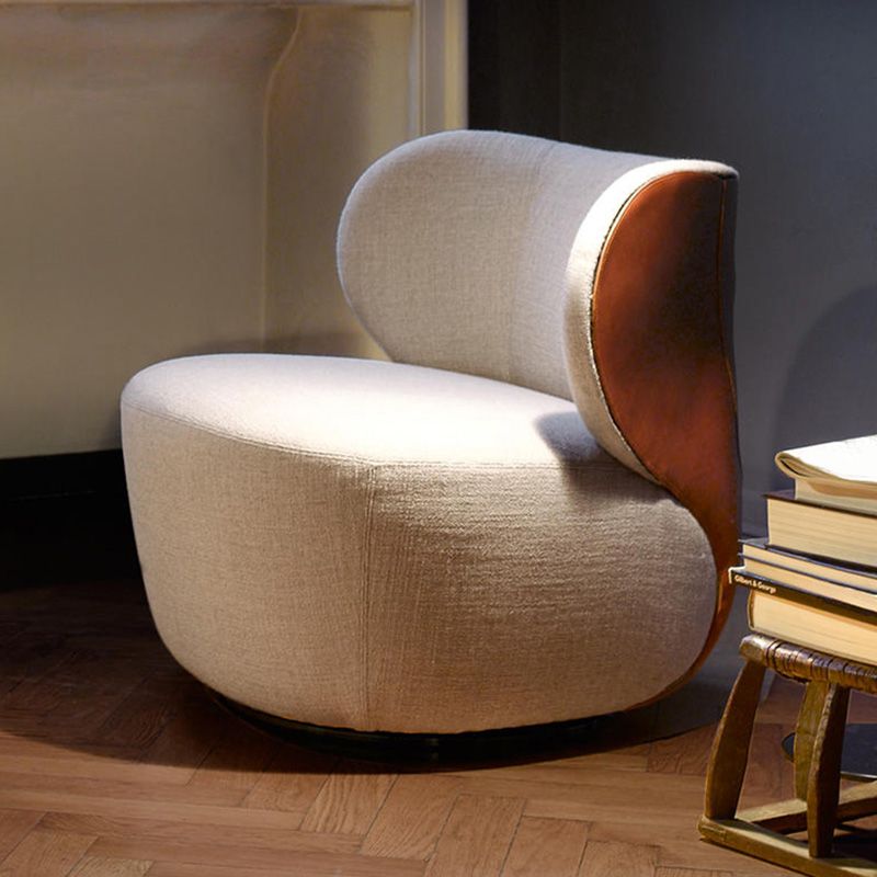 Bedroom Cotton Armless with Fabric Seat Fixed Back Accent Room Chair