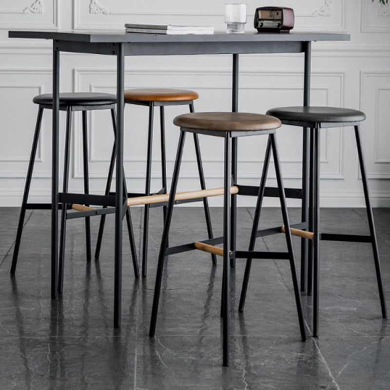 Industrial Backless Bar-stool PU Leather Bar Stool with Metal Legs Clearhalo 'Bar Furniture' 'Bar Stools' 'bar_stools' 'Furniture' 'furniture_bar_stools' 'Kitchen & Dining Furniture' 1200x1200_755d1b09-0054-4678-97e3-aaa4850eb235