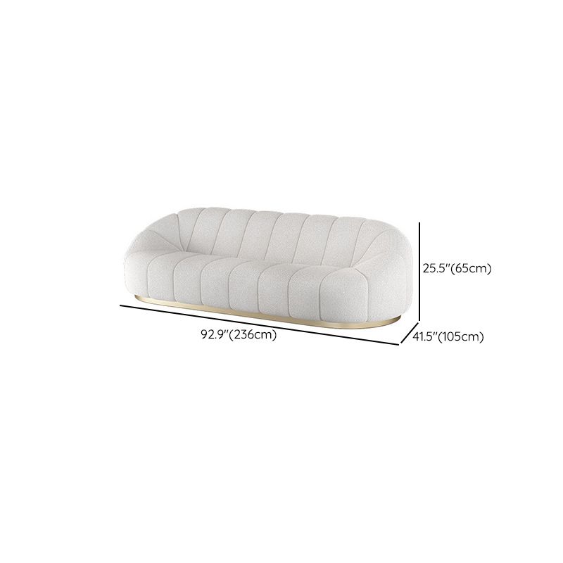 Sofa standard en laine contemporaine, bras coulé à bras en pente siège arrière en blanc
