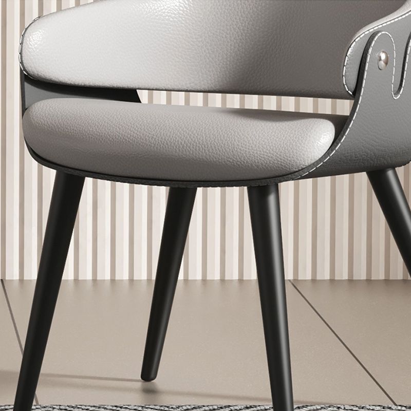 Sedie laterali della sala da pranzo moderna sedia in fico in pelle sedia posteriore aperta per cucina