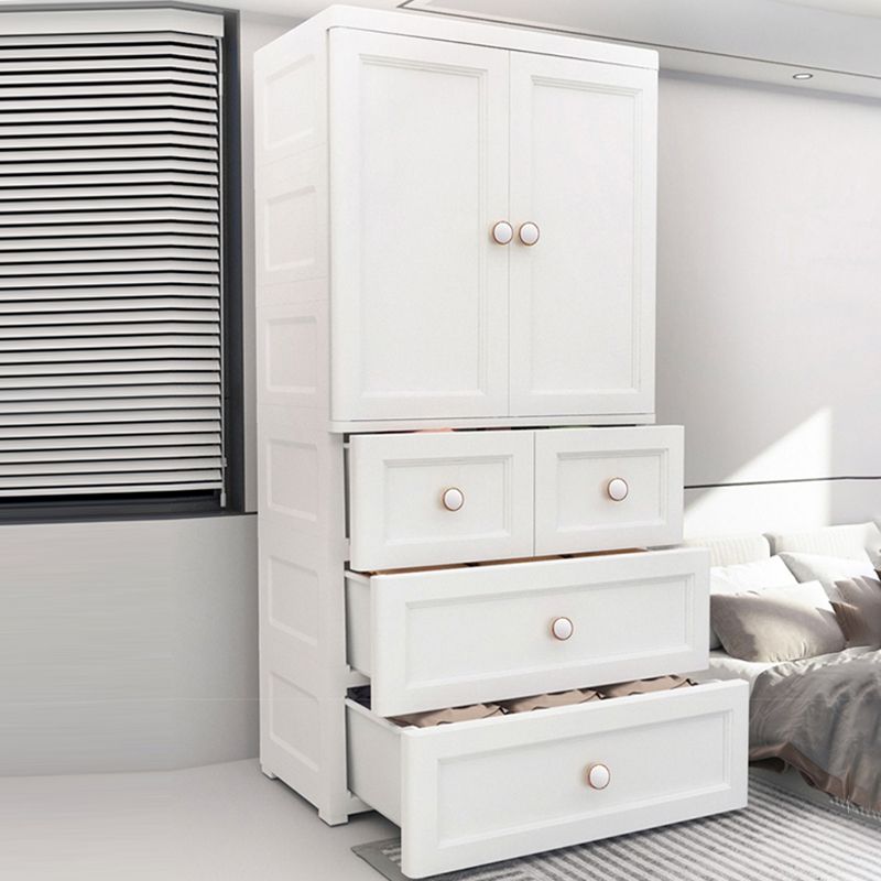 Armoire de rangement en plastique mat en plastique pour armoire contemporaine de chambre à coucher avec porte à charnière