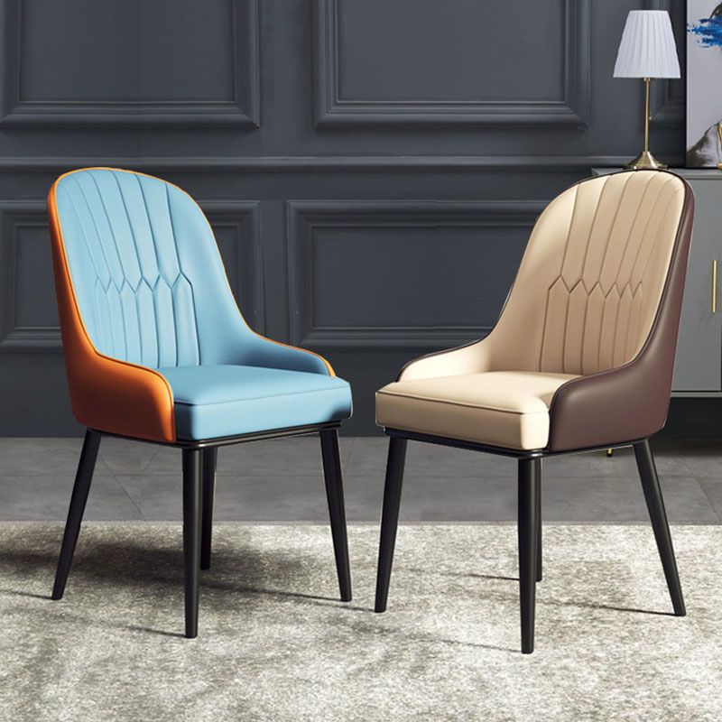 Scandinavian Design Solid Back Dining Side Chairs Leather Dining Side Chair Clearhalo ' kitchen&dining_furn' 'Dining Chairs' 'Dining Tables & Seating' 'dining_chair' 'furn' 'furn_dining_chair' 'Furniture' 'furniture_dining_chair' 'Kitchen & Dining Furniture' 'kitchen' 1200x1200_755f639e-e014-48d9-bed6-0505d4e88dc5