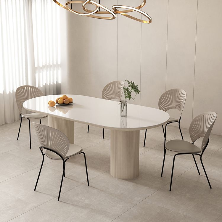 Metal and Slate Table Contemporary Home Wood Legs Dining Table
