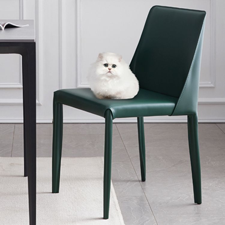 Faux Leather Contemporary Dining Chair Matte Finish Solid Back Dining Chair Clearhalo ' kitchen&dining_furn' 'Dining Chairs' 'Dining Tables & Seating' 'dining_chair' 'furn' 'furn_dining_chair' 'Furniture' 'furniture_dining_chair' 'Kitchen & Dining Furniture' 'kitchen' 1200x1200_75651783-ebb9-42cd-94c2-114d7160e63c
