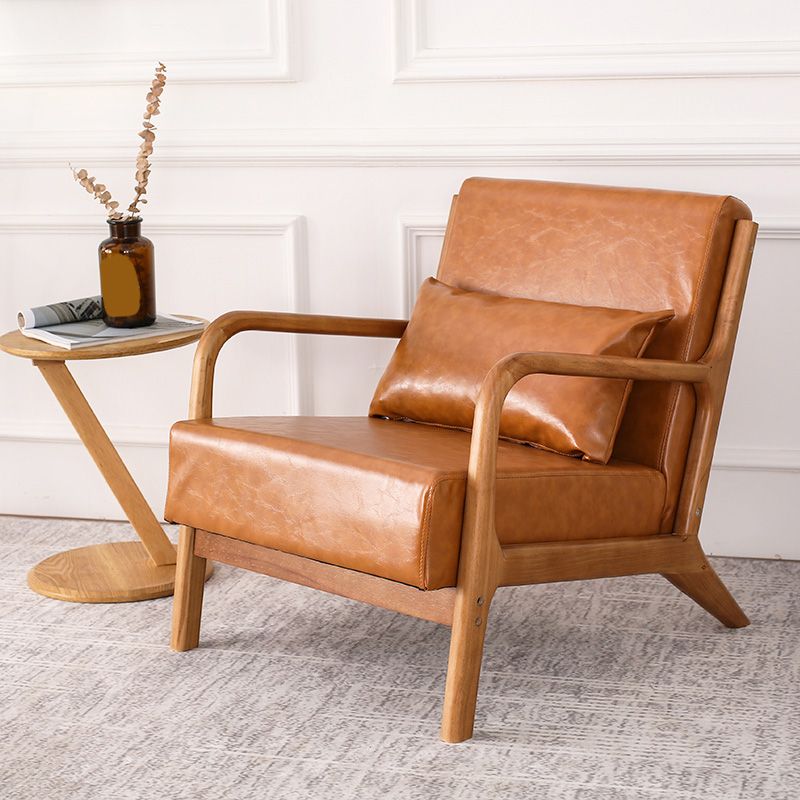 Mid-Century Modern Accent Armchair Living Room Round Arms Pillow Back Arm Chair Clearhalo 'Accent Chairs' 'accent_chairs' 'Chairs & Seating' 'furn' 'furn_accent_chairs' 'Furniture' 'Living Room Furniture' 1200x1200_7565c403-dea8-422b-aba1-d24bf6e66c35