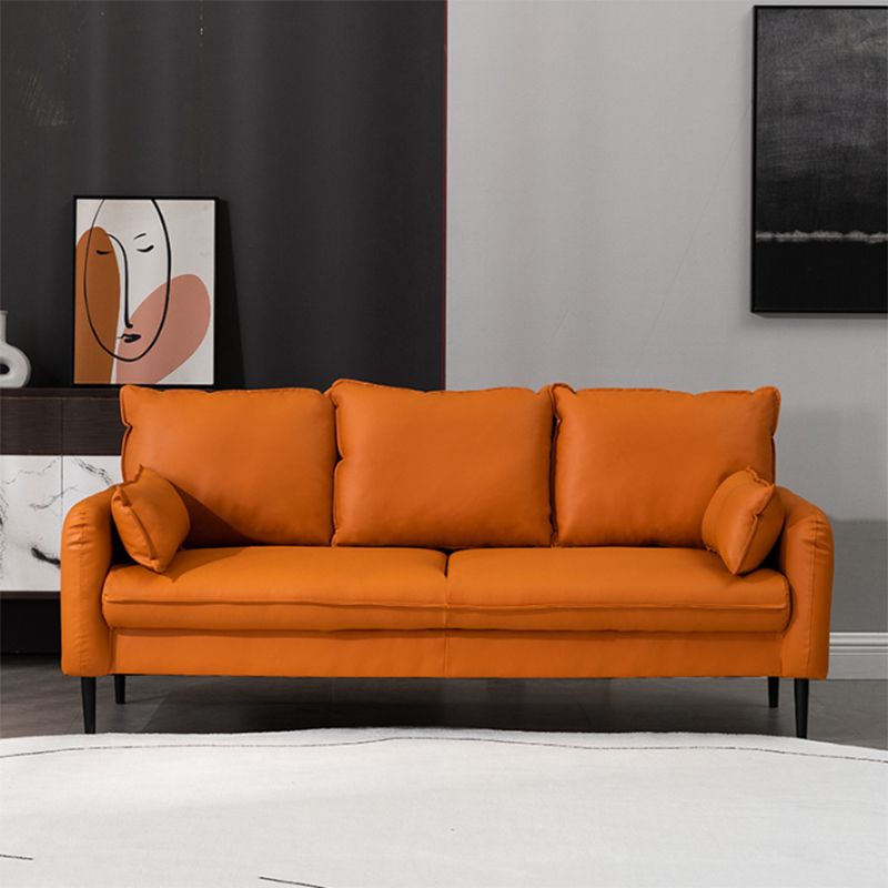 Cushions Square Arm Sofa 3-Seater Faux Leather Stain Resistant Loveseat Clearhalo 'Furniture' 'furniture_sofas' 'kitchen' 'kitchen_sofas' 'Living Room Furniture' 'Sofa' 'sofas' 1200x1200_7567e066-07ce-4044-8355-2ac16dfbcc2e