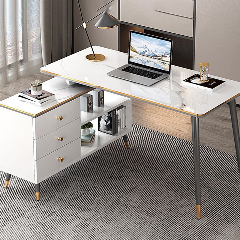 Hersteller Holz rechteckiger Büroschreibtisch Licht Luxus -Schreibtisch mit Schließfach