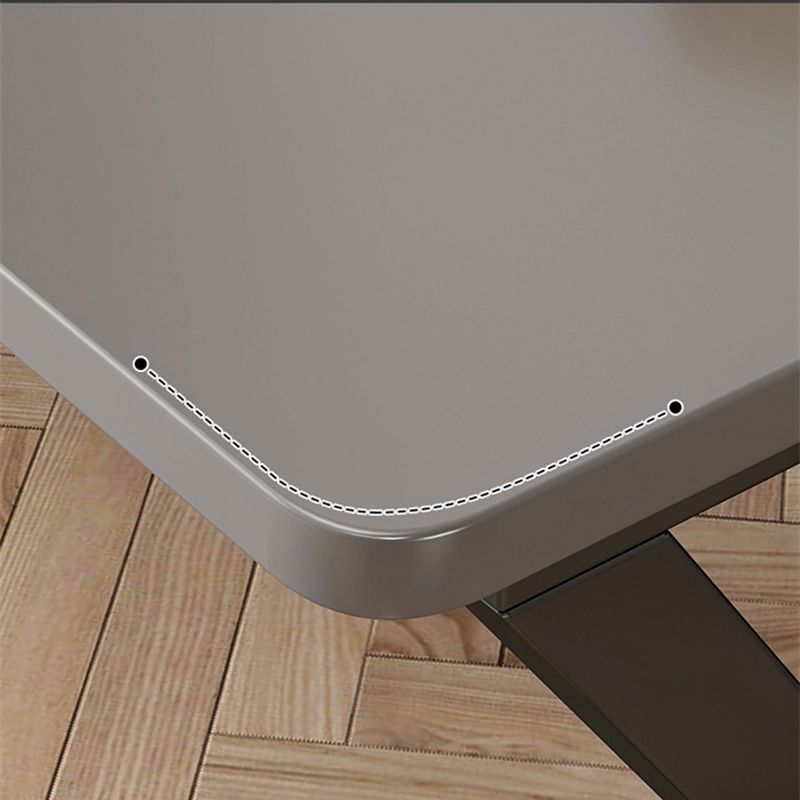 Escritorio de oficina de acero y madera artificial escritorio rectangular de la computadora con gestión de cables