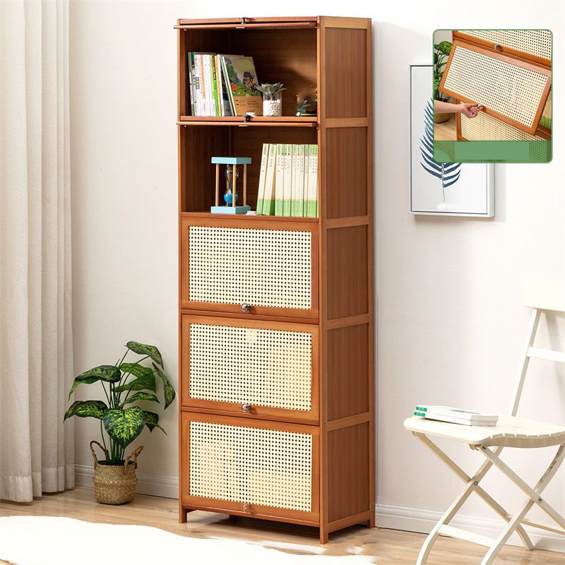 Contemporary Simple Rectangular Bamboo Cabinet with Doors in Brone Clearhalo 'Cabinets & Chests' 'cabinets_chests' 'furn' 'furn_cabinets_chests' 'Furniture' 'Living Room Furniture' 1200x1200_75699d8e-aa73-4d32-b2a0-c49bb0d96b6a
