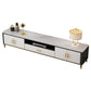 Console TV bianca in stile glam da 17,72 "H in stile TV con 1 cassetto per soggiorno