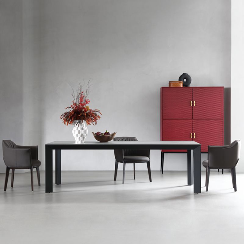 Modern Dinning Table Gray Stone Rectangle Dining Table for Kitchen Clearhalo 'Dining Tables & Seating' 'Dining Tables' 'dining_table' 'furn' 'furn_dining_table' 'Furniture' 'Kitchen & Dining Furniture' 1200x1200_756a9394-629e-4d1e-a897-c10e7fd3027f