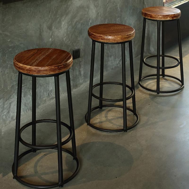 Backless Dining Stool Round Armless Bar Stool with Metal Base Clearhalo 'Bar Furniture' 'Bar Stools' 'bar_stools' 'furn' 'furn_bar_stools' 'Furniture' 'Kitchen & Dining Furniture' 1200x1200_756e3b19-fc33-4e68-b781-475ef977d384