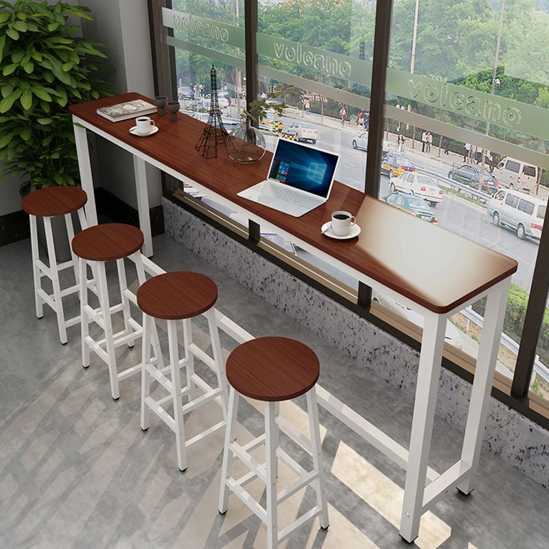 Industrial Rectangle Wood Counter Table 3/5 Pieces Bar Table Set for Cafe Clearhalo 'Bar Furniture' 'furn' 'furn_home_bar_bar_sets' 'Furniture' 'Home Bars & Bar Sets' 'home_bar_bar_sets' 'Kitchen & Dining Furniture' 1200x1200_756fcce7-773d-475d-a3fb-ffab5e0f4e48